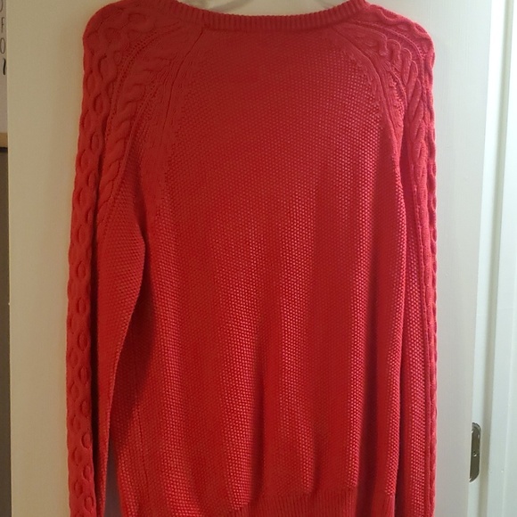 GAP Women's Red Cable Knit Sweater Size S 100% Cotton - Picture 5 of 6